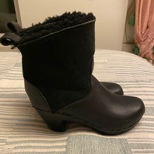 No.6 shearling heeled clog boots
